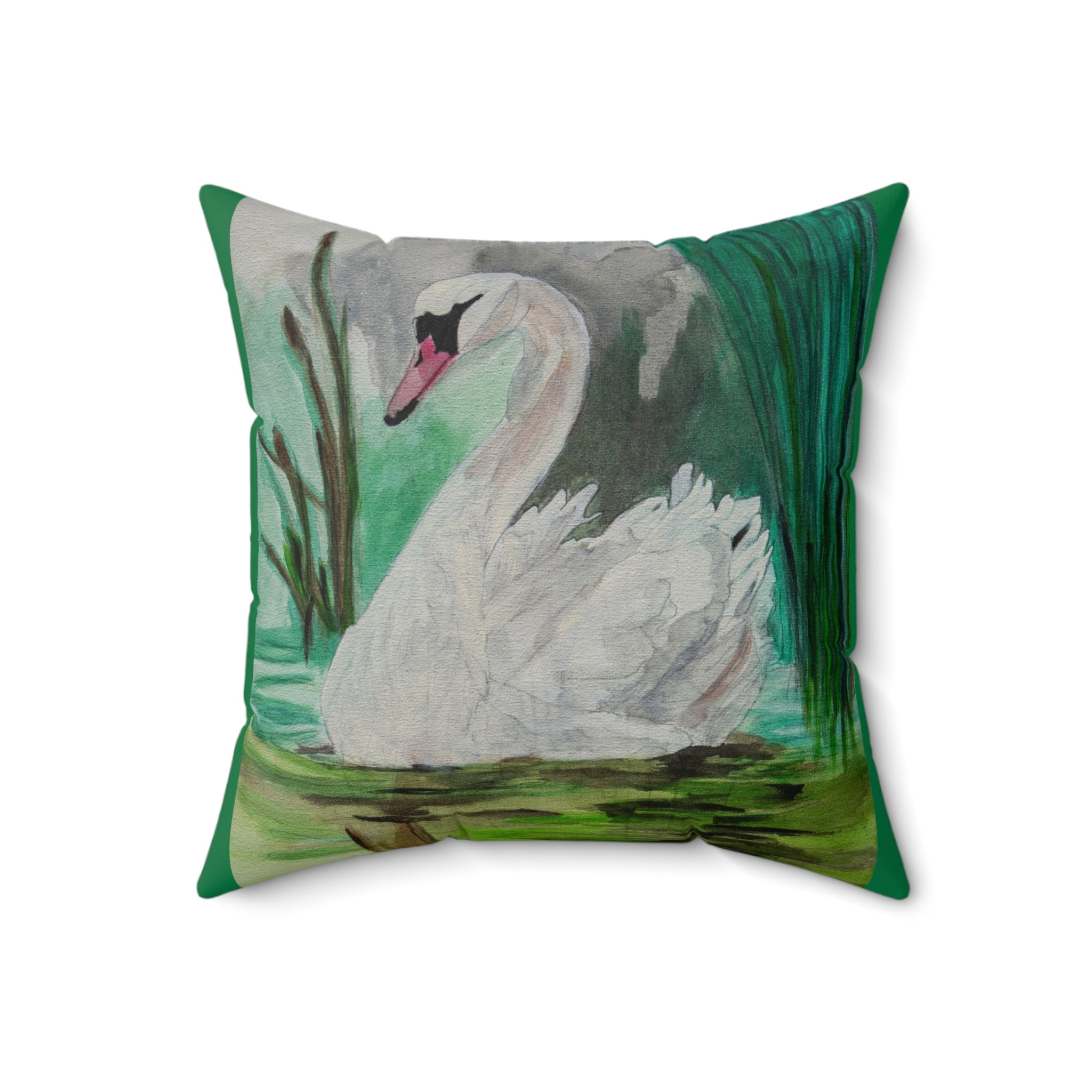 Swan | Spun Polyester Square Pillow