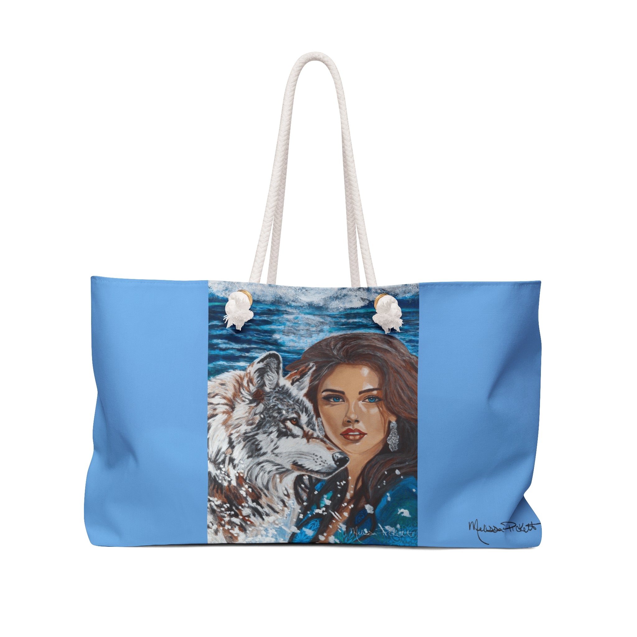Moonlit Woman & Wolf | Weekender Bag