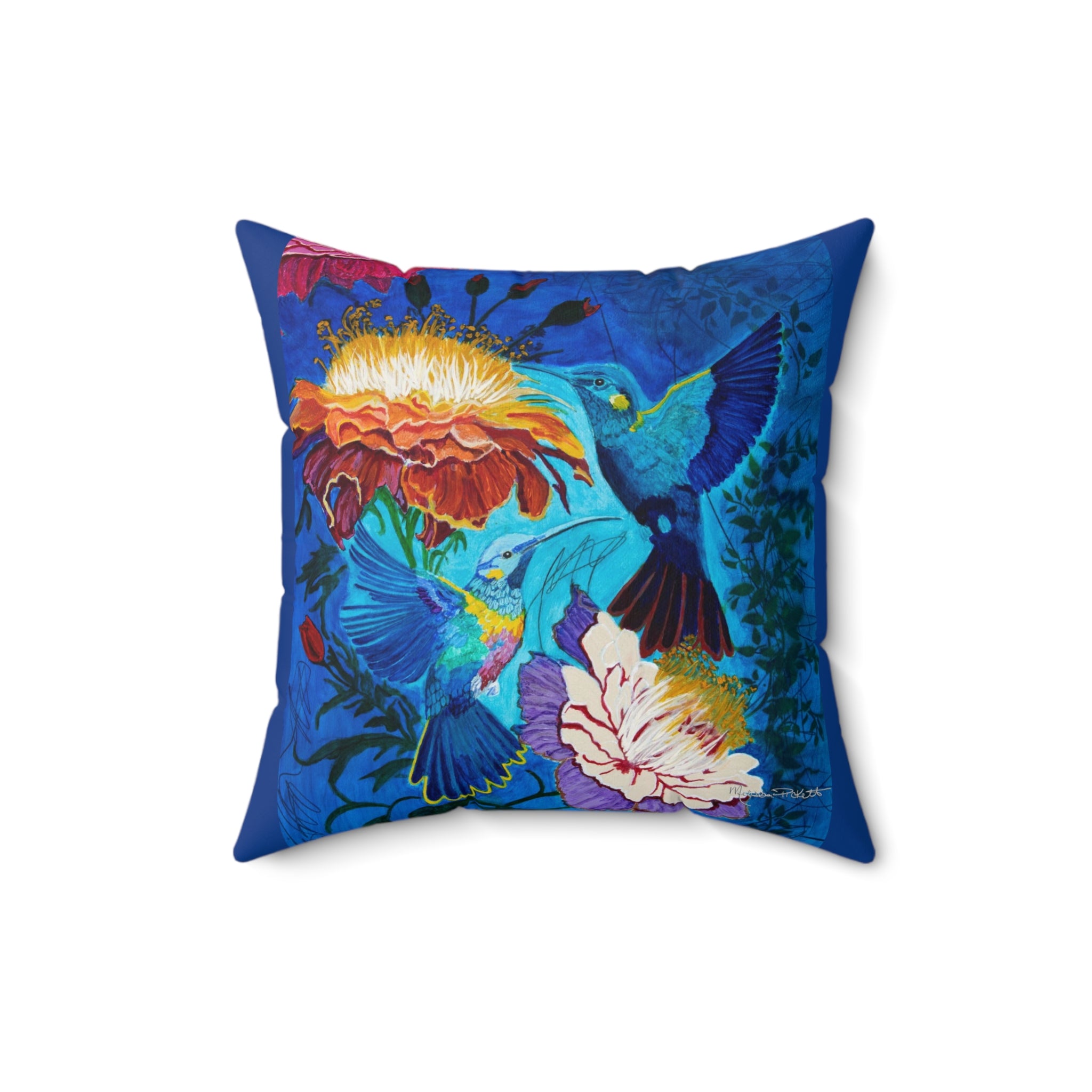 Pair of Hummingbirds | Spun Polyester Square Pillow