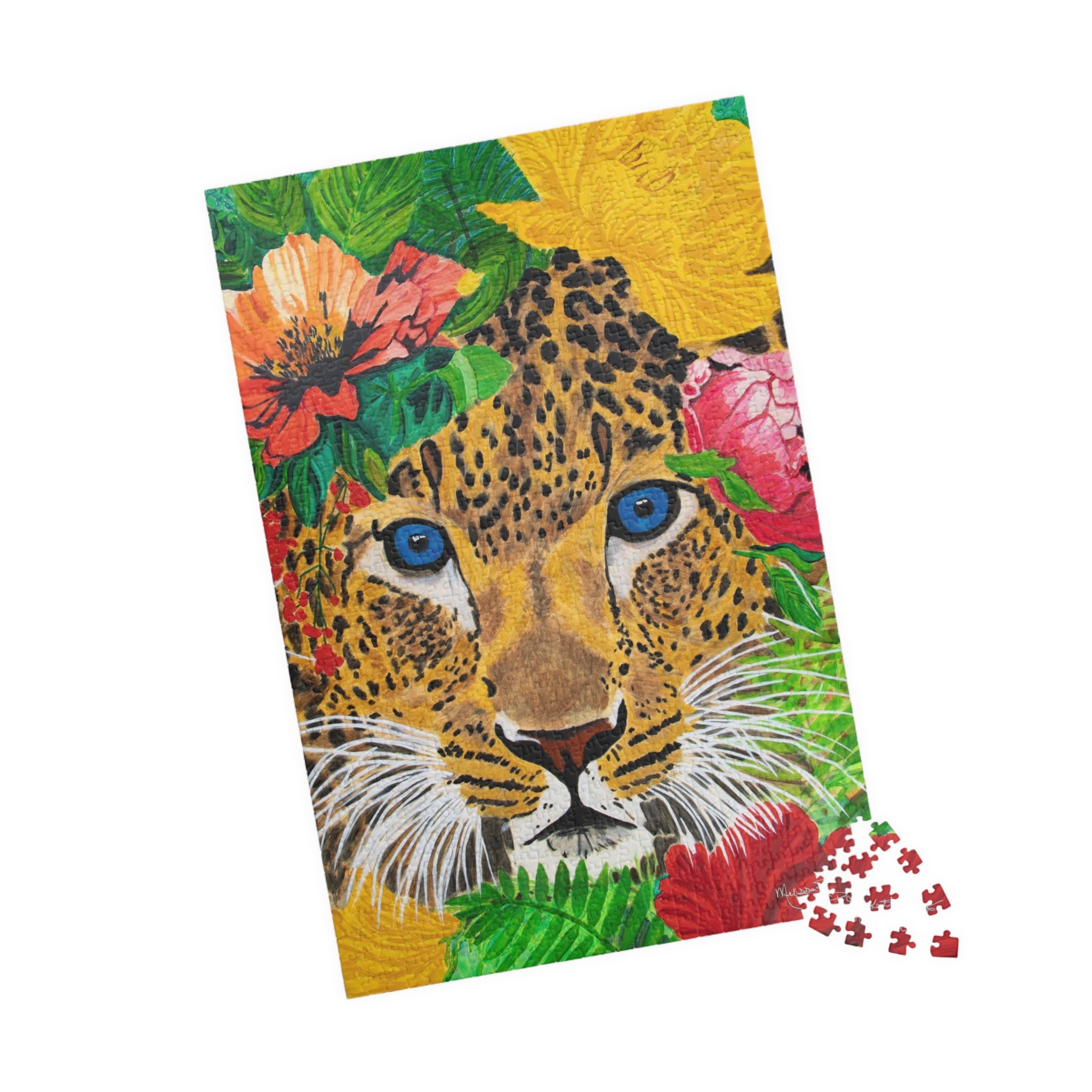 Jaguar & Flowers | Puzzle (110, 252, 520, 1014-piece)