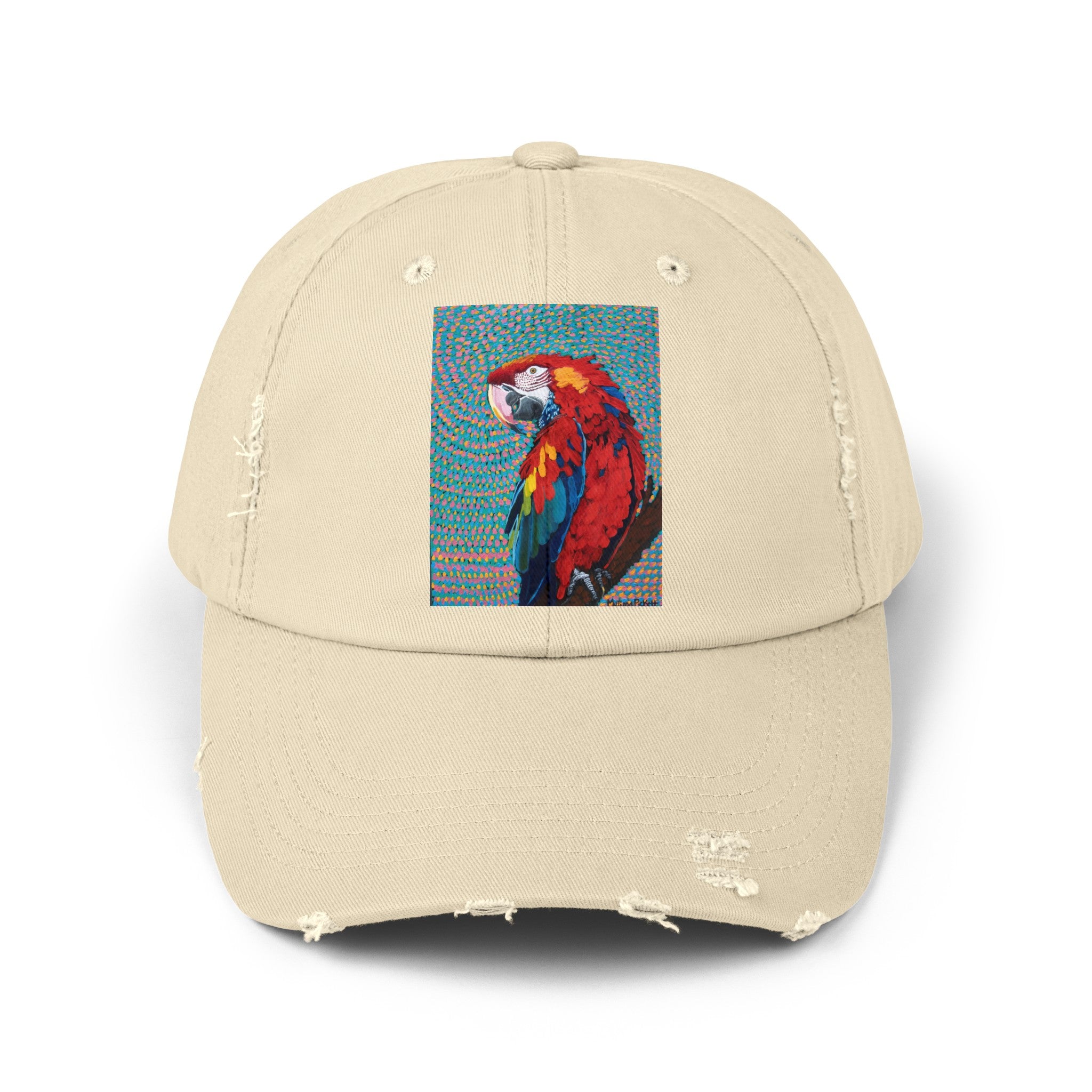 Scarlet Spiral/Directional Scarlet | Unisex Distressed Cap